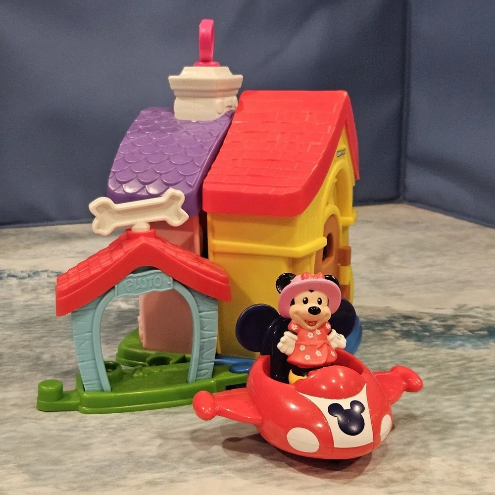 Fisher Price Little People Disney Minnie Mouse House Playset Airplane Figure Lot